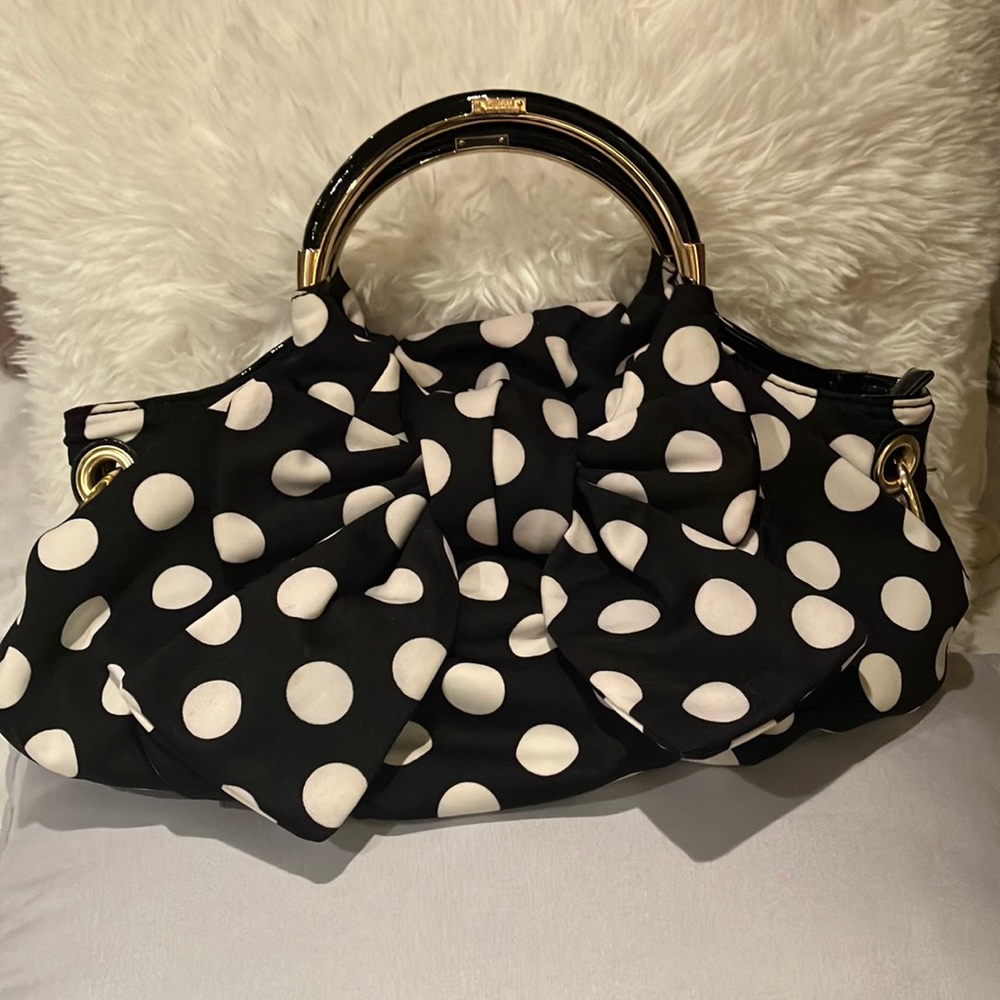 LuLu Guinness Polka Dot Hand Bag Purse
